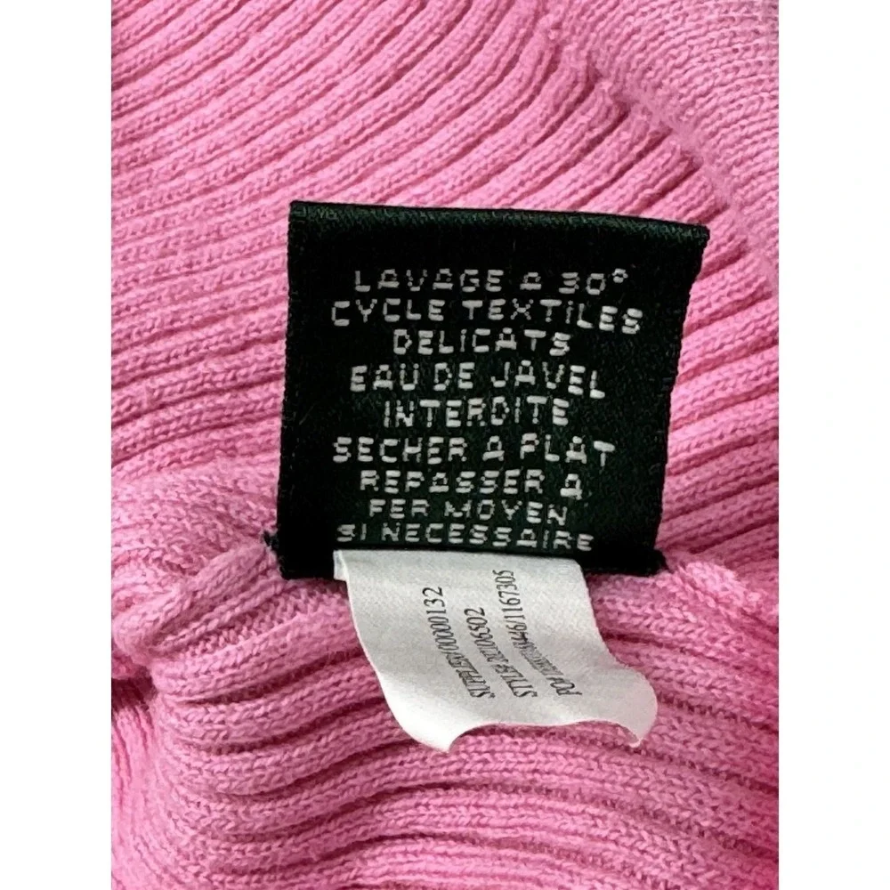 Lauren Ralph Lauren 3X Pink Ribbed V Neck Sweater Plus Size Preppy Chic